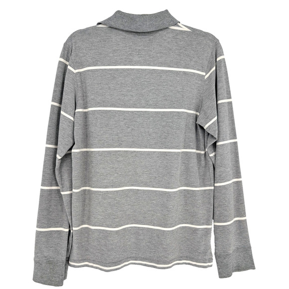 Abercrombie & Fitch Gray Striped Collared Rugby Long Sleeve Polo Shirt XL Preppy - Picture 5 of 9